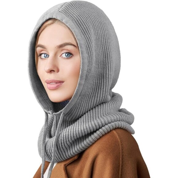 Unisex Camel Dark Grey Beanie Skull Cap with Drawstring Warm Winter Hats Outdoor Unisex Camel Dark Grey Beanie Skull Cap with Drawstring Warm  main image 4